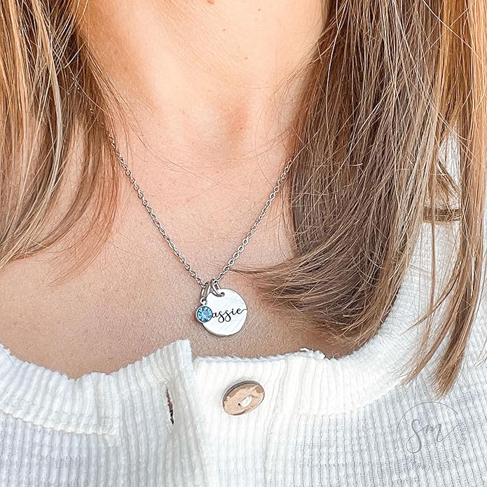 Personalized Birthstone Necklace | Custom Name Necklace | Girlfriend Gift | Friend Necklace for Women | Kinsley Birthstone Necklace Custom KINSLEY-BS-DISC