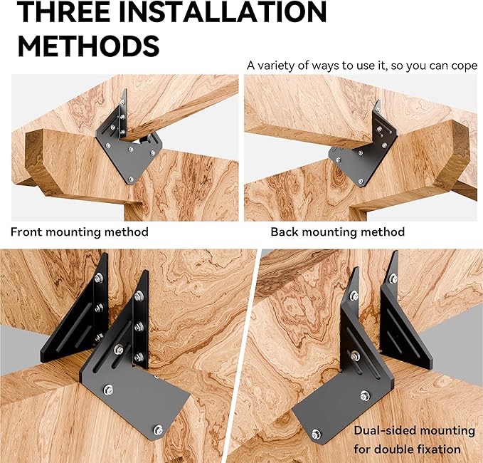 20 pcs Hurricane Ties for Rafters, Heavy Duty Black Hurricane Straps, 13-Gauge - Image 4