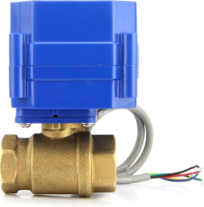 U.S. Solid 3/4 inch Motorized Ball Valve 9-24V DC Brass Electric Valve Normally - Image 2