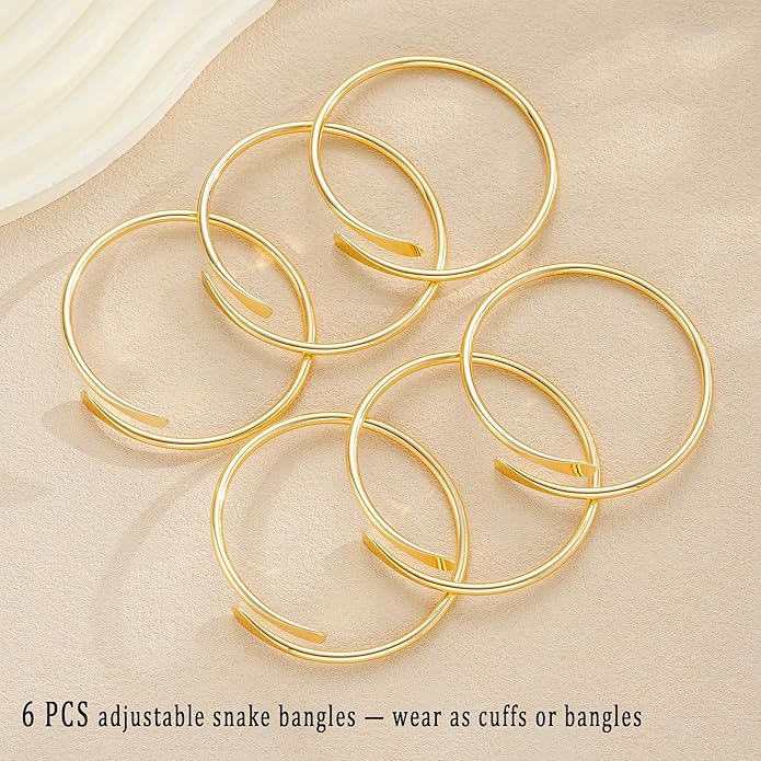 ÌF ME Gold Bangle Bracelets for Women, Indian Bangles Stackable Set, Multi Layer Textured 14K Gold Plated Chunky Bracelets Boho Jewelrys Set