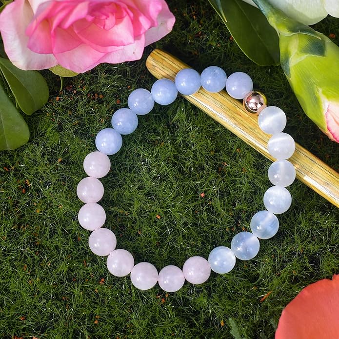 Strong Healing Crystal Bracelet 8MM Genuine Stone Bracelet Lucky Beaded Bracelet Chakra Bracelet 6.5 inch Positive Energy Inspirational Gifts for Women Mom