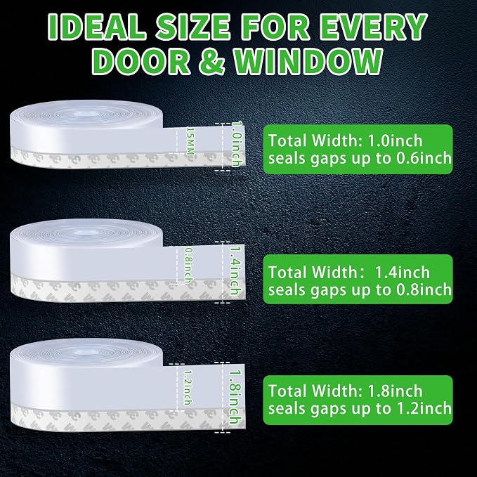 Weather Stripping Door Seal 33ft Extra-Wide Silicone, Strong Adhesive, Seals - Image 8