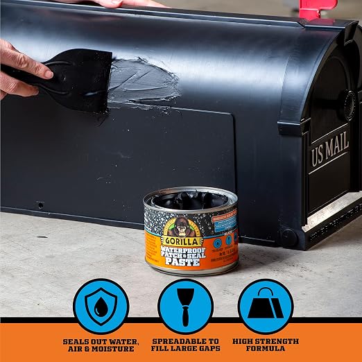 Gorilla Waterproof Patch & Seal Rubberized Sealant Paste, 1lb Can | Blocks Water - Image 3