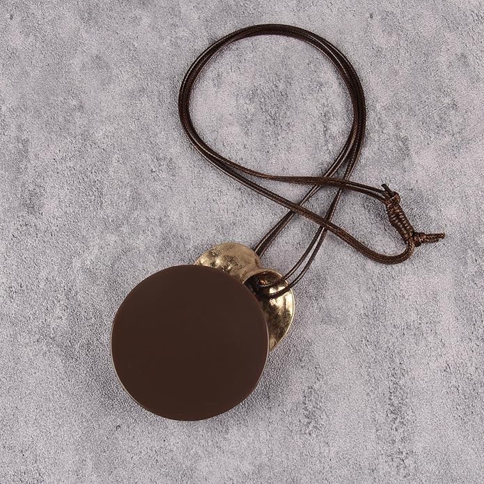 Boho Leather Necklace Women Bohemian Brown Circle Pendant Necklace Choker Long Necklaces for Women Boho Ring Large Pendant