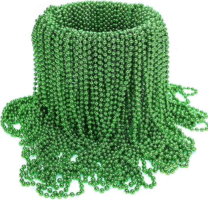144 Pcs Mardi Gras Beads Bulk, 33 Inch 7mm Carnival Beaded Necklaces Decorations For Mardi Gras Festivals, Mardi Gras Parades, Night Club Dress-up Events Party Costume