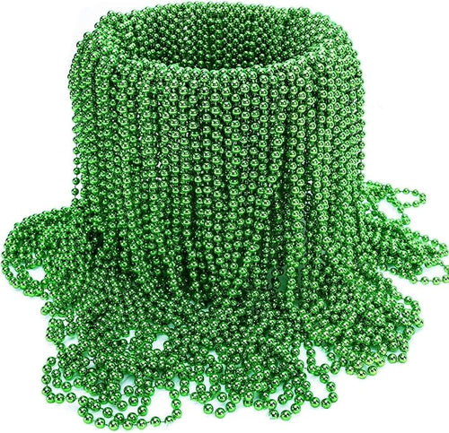 144 Pcs Mardi Gras Beads Bulk, 33 Inch 7mm Carnival Beaded Necklaces Decorations For Mardi Gras Festivals, Mardi Gras Parades, Night Club Dress-up Events Party Costume
