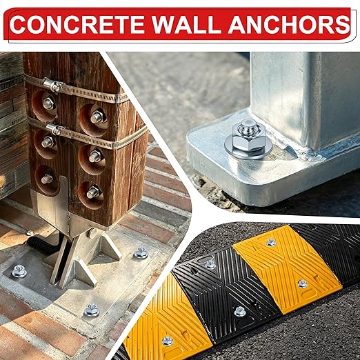 1/2 x 4-1/2 inch Wedge Anchors, Galvanized Concrete Anchors, Concrete Wall - Image 6