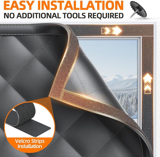 Window Insulation Kit for Winter 38"x74" Cold Weather Thermal Curtain - Image 4