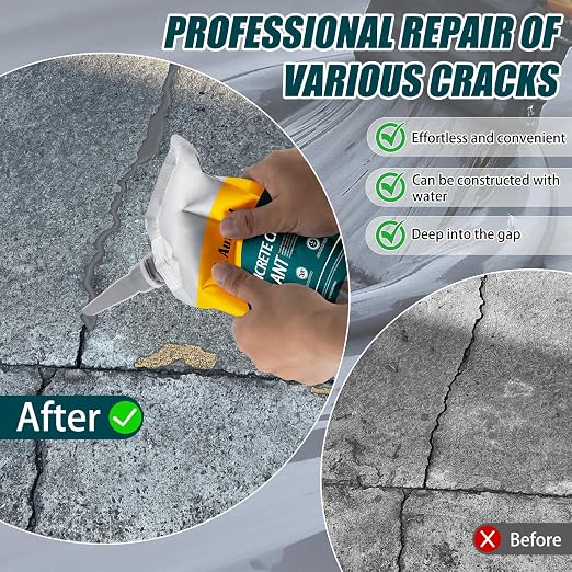 Self-Leveling Cement Crack Filler, Fast Drying Concrete Crack Filler, - Image 3