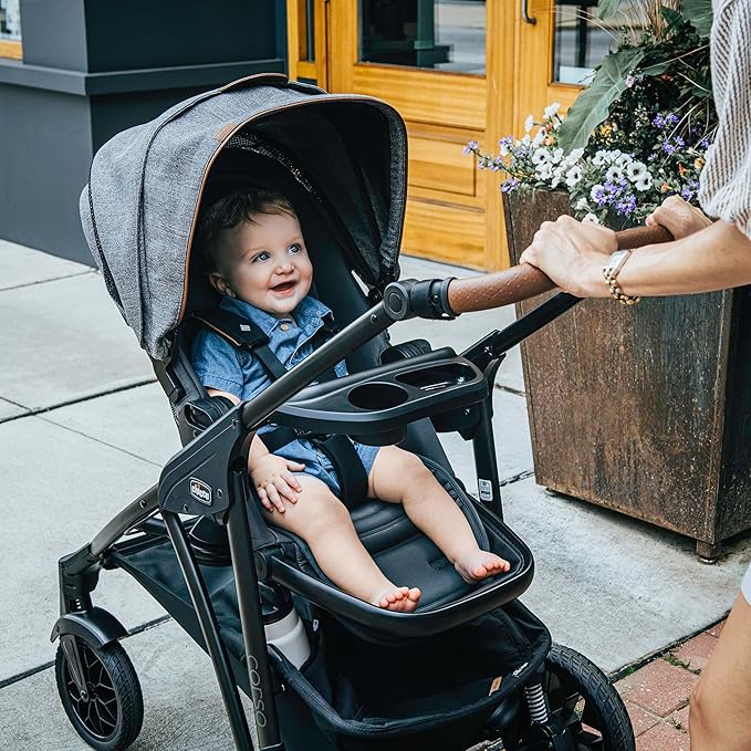 Chicco Corso Primo Modular Quick-Fold Stroller with Infant Car Seat Adapter, for Newborns and Toddlers | Summit/Grey