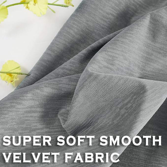 Kayne Studio Pewter Gray Velvet Pinch Pleated Back Tab Curtains 120 Inches | - Image 5