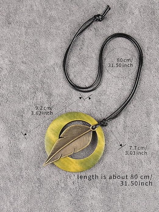 Boho Necklaces for Women Chunky Circle Necklace Layered Boho Circle Leather Choker Necklace Long Vintage Necklaces Bohemian Jewlery Gifts