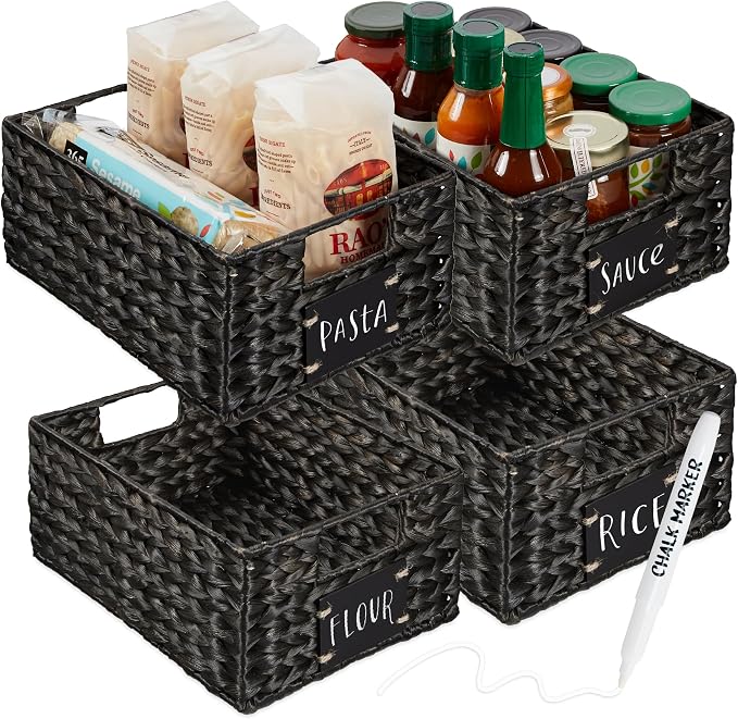 Best Choice Products Set of 4 9x12in Water Hyacinth Pantry Baskets, Woven by Unknown