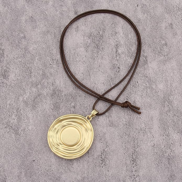 Women's Leather Long Necklace Bohemian Style Circle Retro Pendant Necklace Women's Jewelry