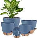 Self Watering Pots for Inoor Ourdoor Plants 10/9/8/7/6.5 Inch, 5 Pack | Plastic by Fielda