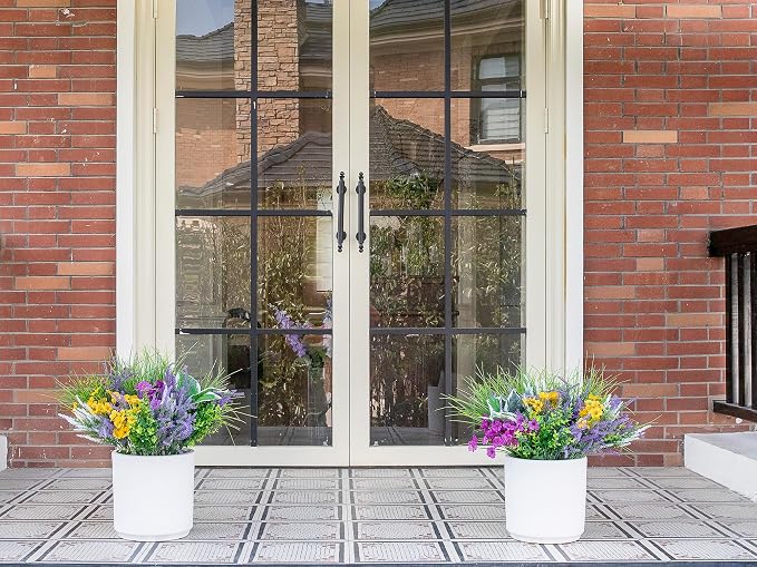 25PCS Artificial Plants Outdoor, Faux Lavender Flower Greenery Stem Outside | - Image 8