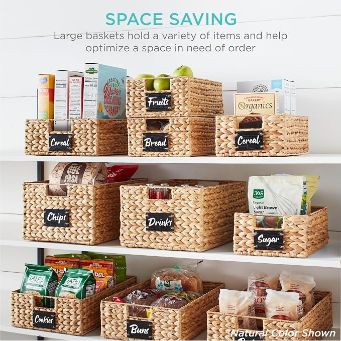 Best Choice Products Set of 4 9x12in Water Hyacinth Pantry Baskets, Woven - Image 4