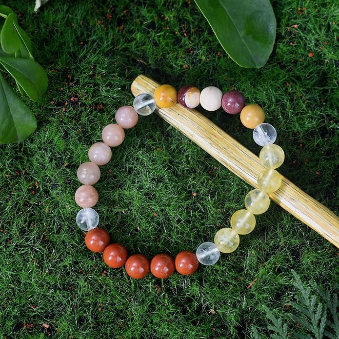 Strong Healing Crystal Bracelet 8MM Genuine Stone Bracelet Lucky Beaded Bracelet Chakra Bracelet 6.5 inch Positive Energy Inspirational Gifts for Women Mom
