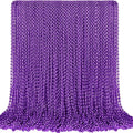SHAOQINLIN 100 PCS Purple Mardi Gras Beads, Purple Oval Beads Necklaces 30.5" Metallic Beaded Costume Necklaces Party Necklaces for Halloween Mardi Gras Parade Throws Wedding Birthday Party Favors