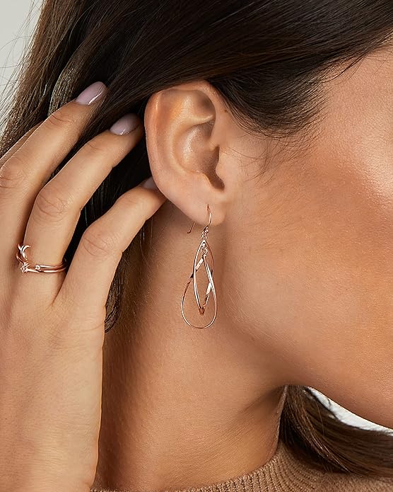 MILLA Teardrop Earrings - Designer Silver Statement Earrings or Gold Dangle Earrings for Women Trendy Upscale Dangly Earrings