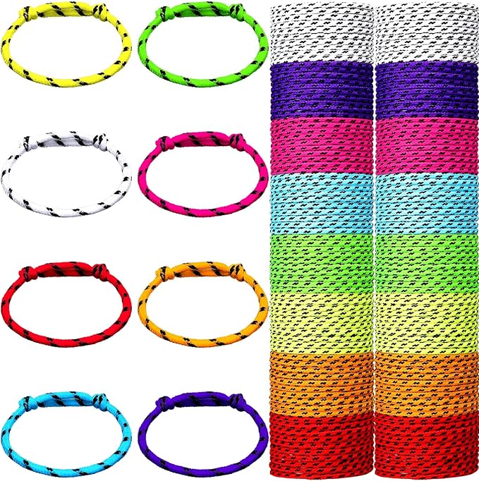 Remerry 168 Pcs Friendship Bracelets Adjustable Woven Rope Bracelets Bulk Valentine's Day Birthday Party Favors & Goodie Bag Stuffers, 8 Assorted Colors(Bright Colors)