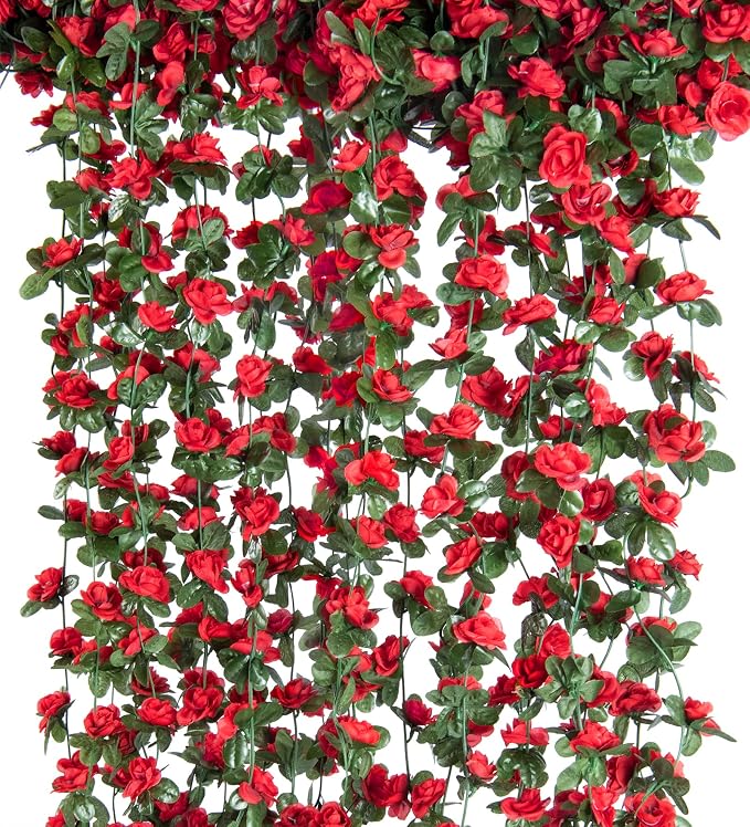 6Pcs x 8.2FT Artificial Flower Garland Floral Rose Vine Decor, Hanging Faux - Image 8