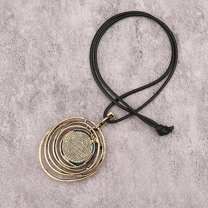 Women's Leather Long Necklace Bohemian Style Circle Retro Pendant Necklace Women's Jewelry