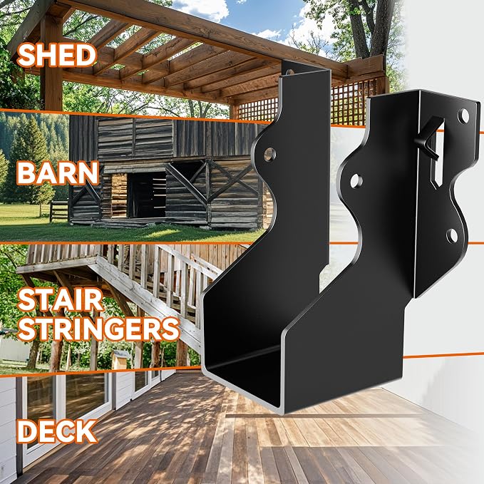 50 Pcs 2x4 Joist Hangers Black, 18 Gauge Face Mount Joist Hangers 2x4 Deck - Image 6