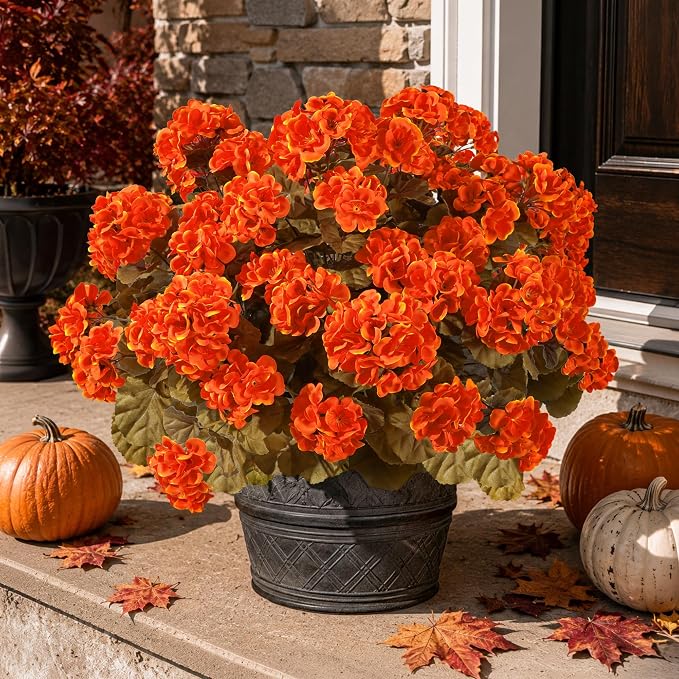 Fake Geraniums Artificial Flowers - Image 3