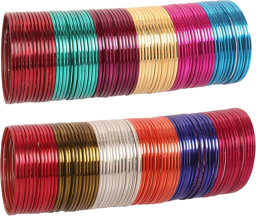 Touchstone indian bangles bracelets for women colorful churiyan set return gifts jewelry chudiya bulk pack bollywood metal bangle sets 12 textured vintage colors. Set of 144