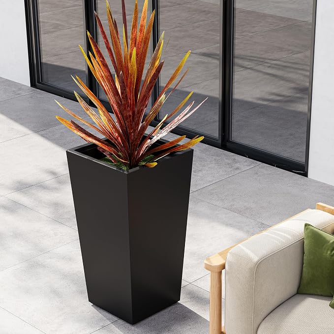 Garvee 30" Tall Planters Set of 2, Outdoor & Indoor Pots | High Front Porch - Image 6