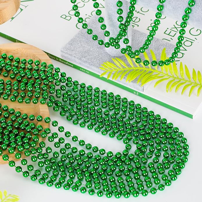 300PCS Mardi Gras Beads Bulk, Mardi Gras Beads Necklace, Parade Throw Accessories Set Decorations Party Supplies