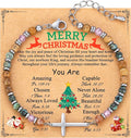 TONY & SANDY Christian Cross Bracelet for Women, Valentine's Day Gifts for Her, Confirmation Baptism Easter Gifts, Unique Gift for Friends Daughter Mom Sister in Christ Birthday Christmas