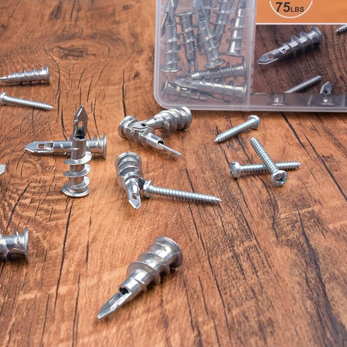 #8 Zinc Self-Drilling Drywall Anchors, 30 Heavy Duty Anchors + 30#8 x 1-1/4'' - Image 8