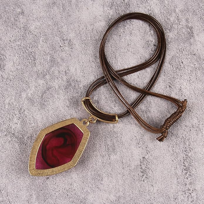 Women's Leather Long Necklace Bohemian Style Circle Retro Pendant Necklace Women's Jewelry