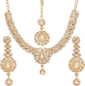 Touchstone Indian jewelry sets for women gold wedding tikka necklace set guest costume fancy bridal jewellery rhinestone crystal elegant formal prom evening wear dainty accessories