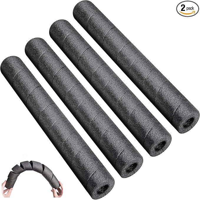 4 Pack Pipe Insulation Foam Tube, 15.7" Black Pool Noodles Foam | Multi-Purpose by LFUTARI