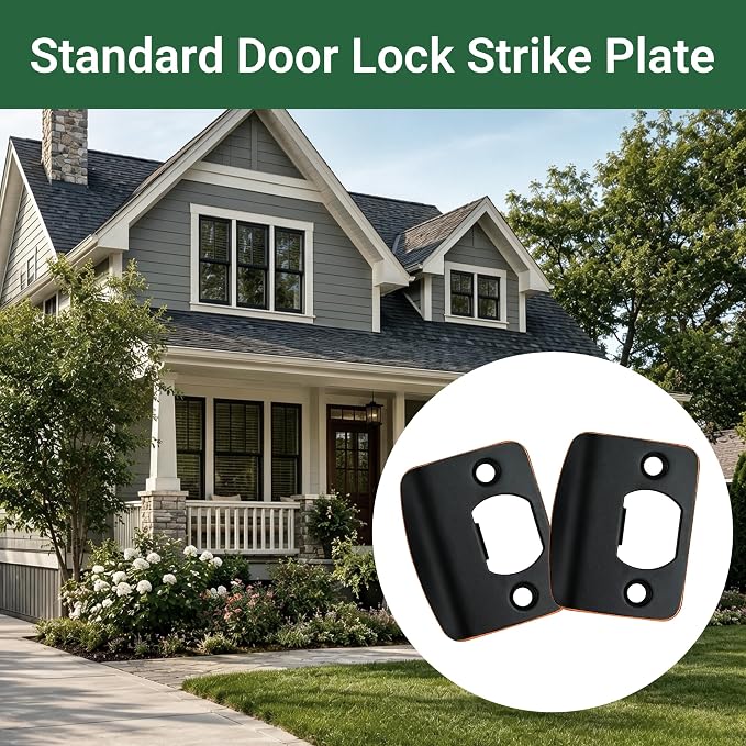 Standard Door Strike Plate, 2-1/4"x1-3/4, Deadbolt Strike Plate | 1 Pack - Image 7