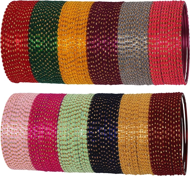 Touchstone indian bangles bracelets for women colorful churiyan set return gifts jewelry chudiya bulk pack bollywood metal bangle sets 12 textured vintage colors. Set of 144