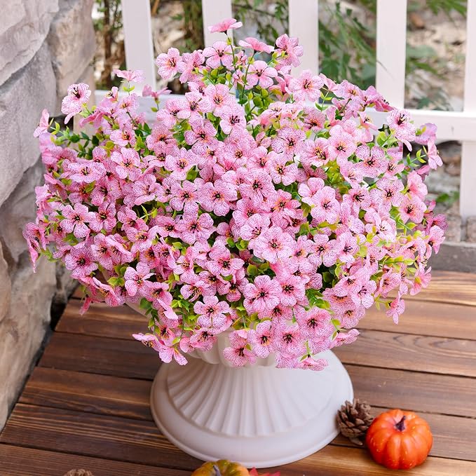 Artificial Faux Flowers Plants for Outdoors Spring Summer Decoration, 12 - Image 2