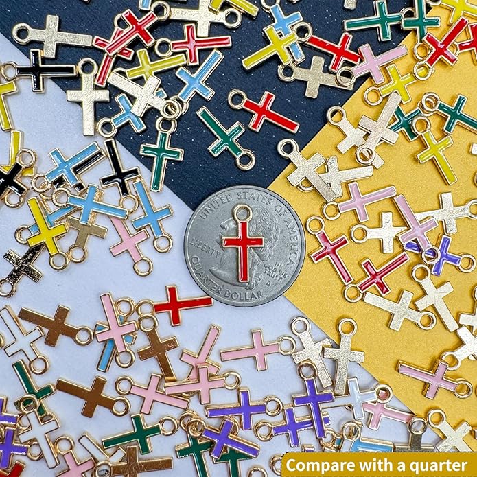 Zirconia Crystal Rhinestone Cross Charms for Jewelry Making Bracelet Necklace Choke Earring Pendant Key Chain Craft Supplies DIY Accessories