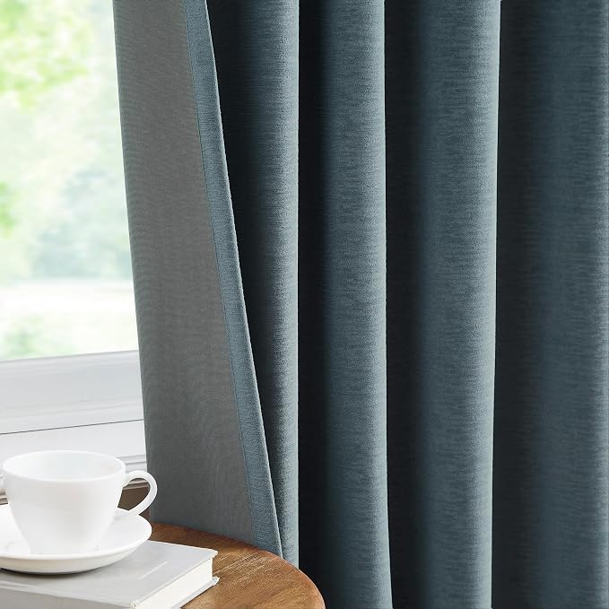 Kayne Studio Storm Blue Soft Velvet Pinch Pleated Curtains 102 Inches Long | - Image 7