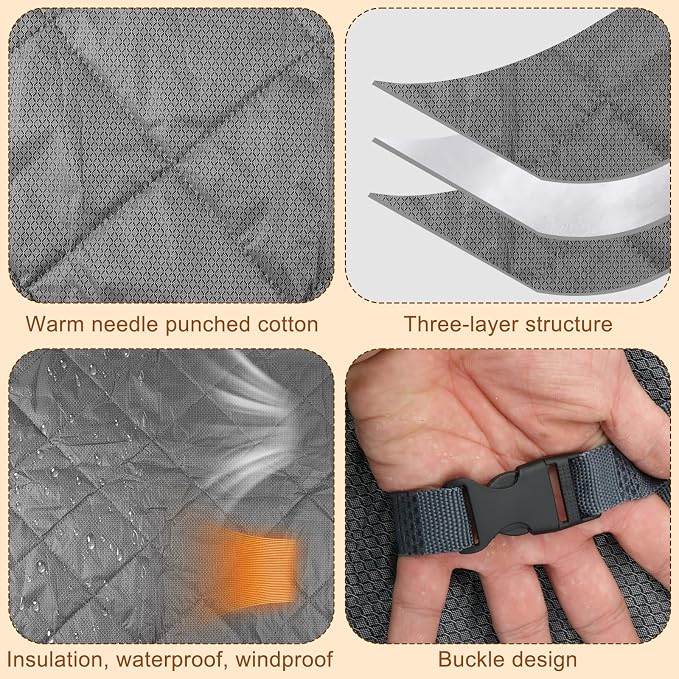 Window Insulation kit, 3-Layer Cotton Thermal Insulated Window Cover 47 Inch x - Image 3
