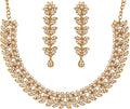 Touchstone Indian wedding jewelry set gold traditional necklaces for women statement rhinestone sets hollywood glamour style crystal stone bridal costume golden necklace