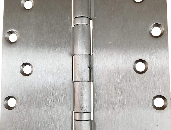 Heavy Duty Ball Bearing Door Hinges Satin Nickel 6 Inch Square 2-Pack - Image 3