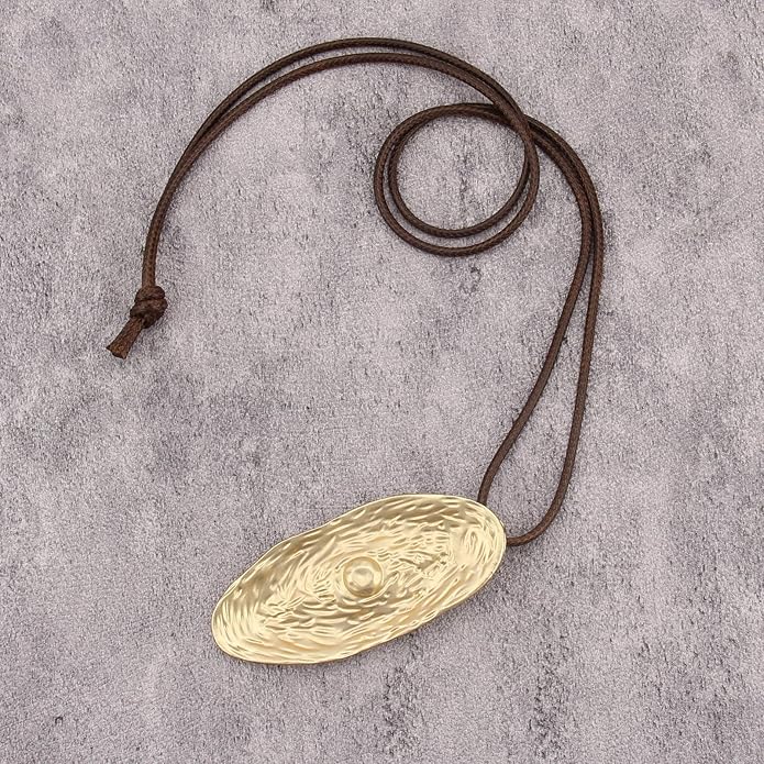 Women's Leather Long Necklace Bohemian Style Circle Retro Pendant Necklace Women's Jewelry