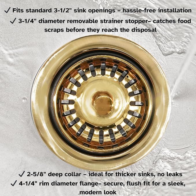 Westbrass D2082S-01 3-1/2" Extra-Deep Collar Kitchen Sink Waste Disposal Flange - Image 10