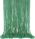 Mardi Gras Beads Necklaces, 33 Inch Plastic Beads for Party Favors, Festival Decorations, Parade Throws, Christmas, St. Patrick's Day Celebrations