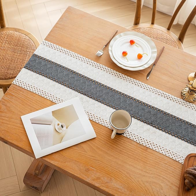 Farmhouse Table Runner for Home Decor 12x72 Grey Fall Home Decor | 72 Inches - Image 7