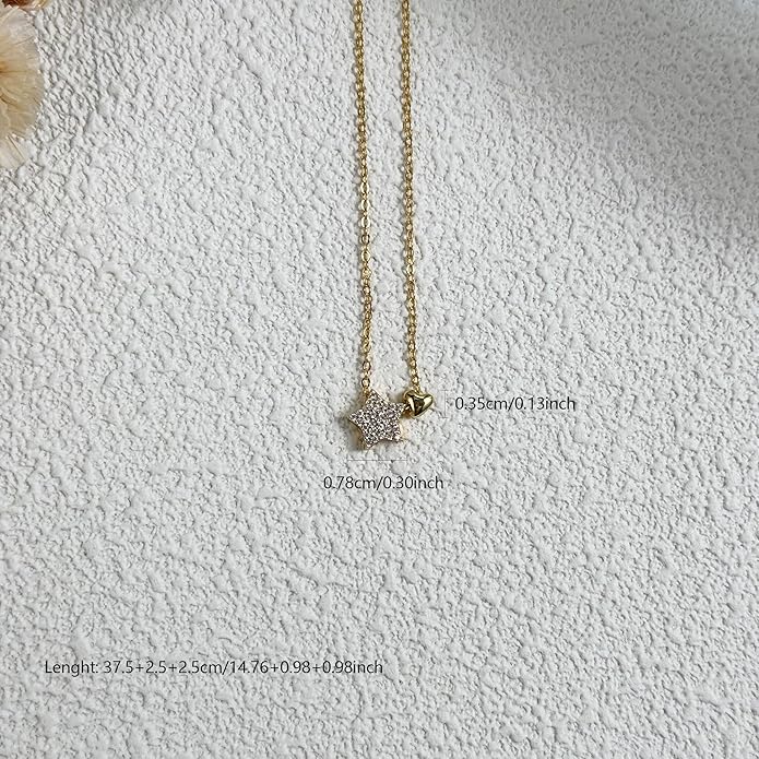 LOVECOM Valentines Gifts S925 Sterling Silver Heart Necklace for Women Dainty 14k Gold Plated CZ Infinity Double Cross Star Pendant Choker Necklaces Trendy Bead Chain Jewelry Gifts for Mom Daughter